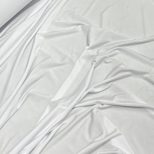 Silky Satin Jersey Fabric per Metre White 