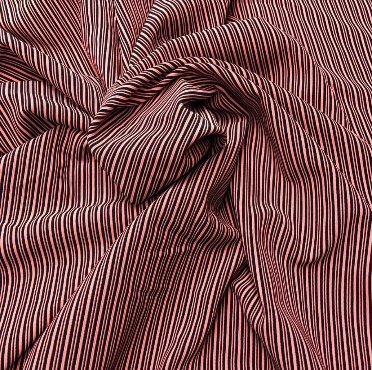 Double Jersey Stripe Fabric (58 Inches) - Coral Per Metre