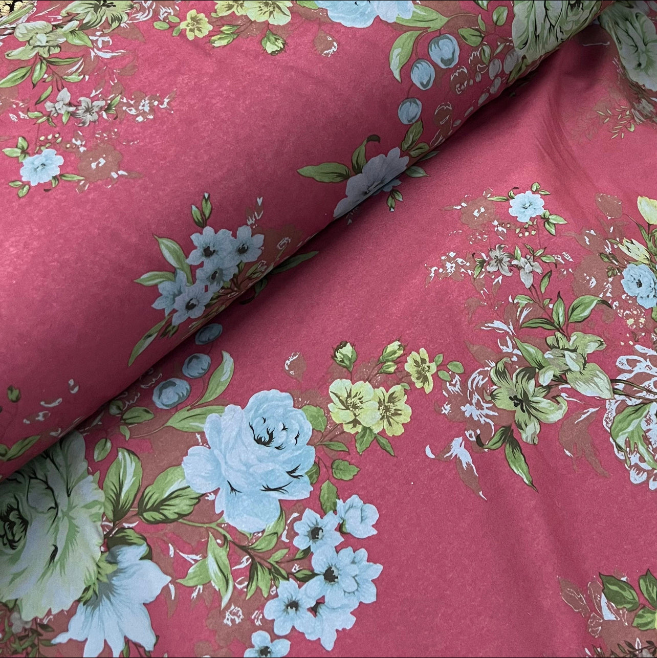Powder Touch Fabric (58 Inches) - Multi Coloured Floral Print Per Metre