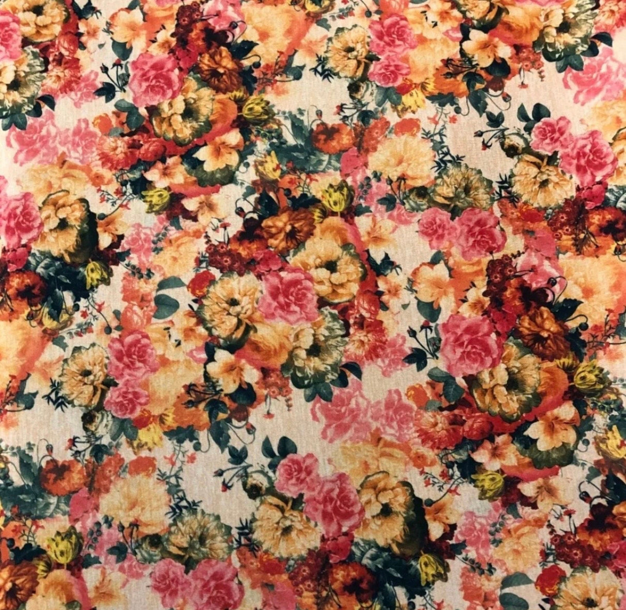 Single Jersey Fabric (58 Inches) - Multi Colour Floral 150cm Per Metre