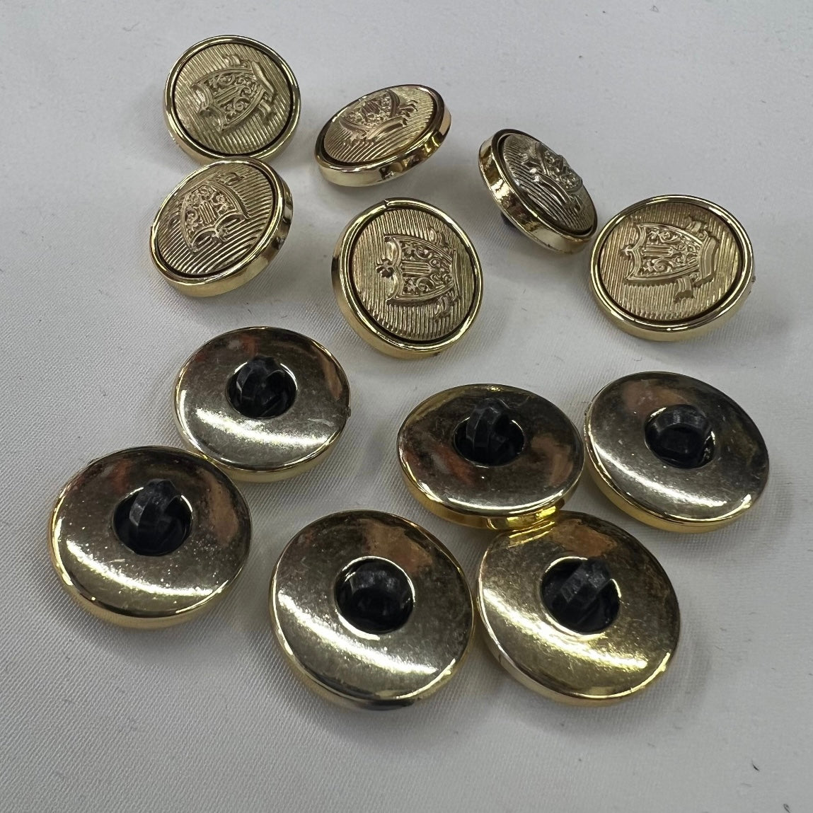 12x Buttons Gold Fancy Clothing Dress Making Sewing