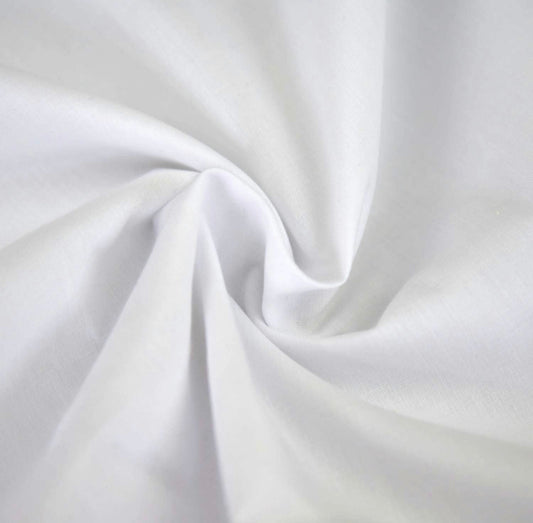 Poly Cotton Fabric (44/45 Inches) - Plain White Per Metre