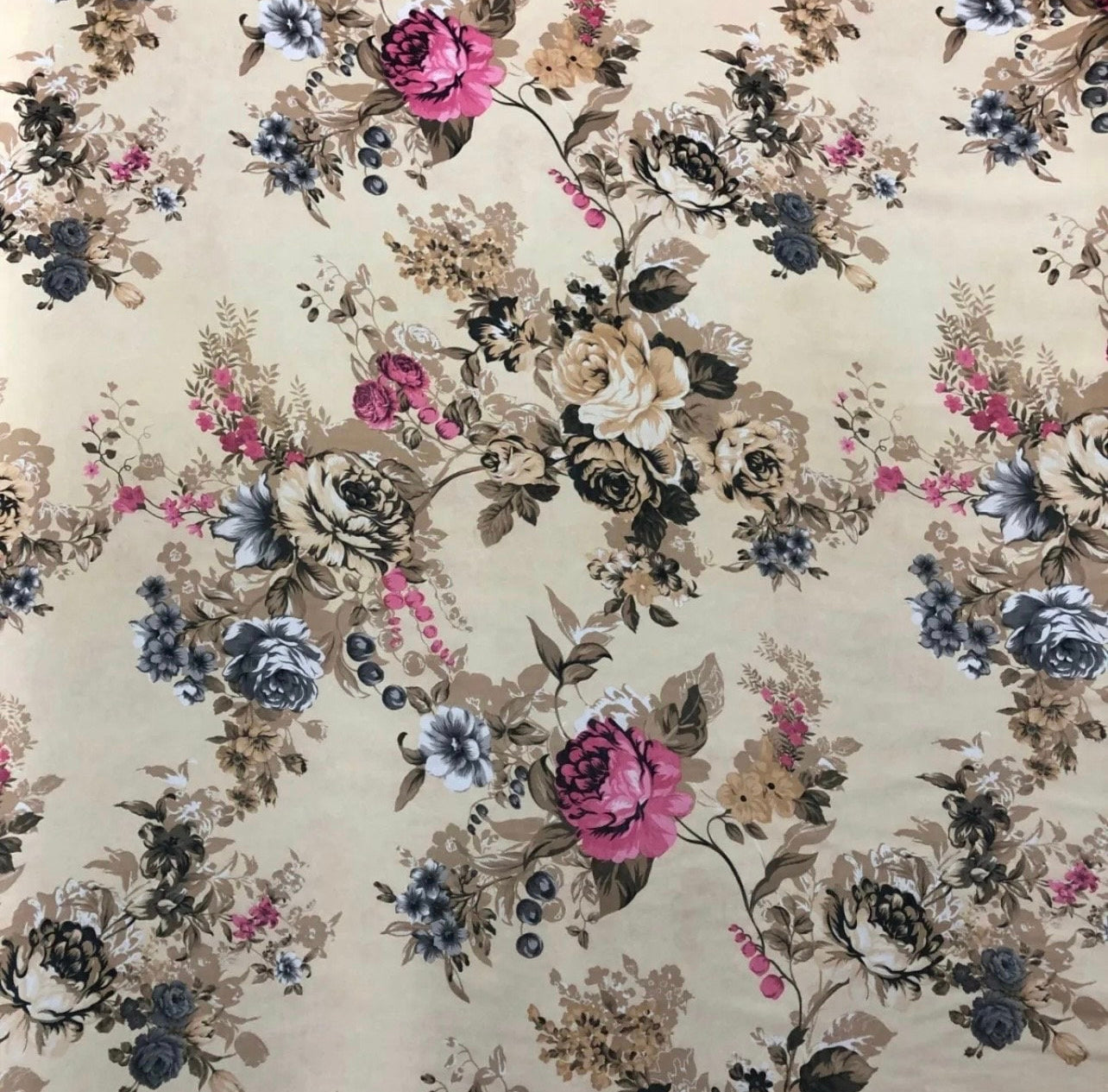 Crepe De Chine Woven Fabric (58 Inches) - Floral Per Metre